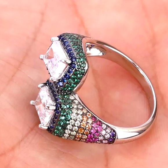 Jewelry - NWT PRIDE RAINBOW STERLING SILVER COCKTAIL RING